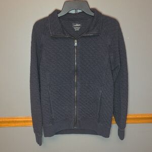 L.L. Bean Dark Quilted Full-Zip Jacket